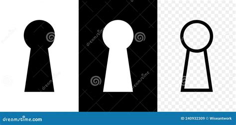 Keyhole Icon Door Key Hole Shape Of Lock Of Door Black White And