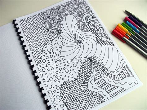 Add to favorites 3 motivational printable coloring pages, zentangle coloring book, printable coloring pages, anxiety tool kit denaliandco 5 out of 5 stars (66. Printable Coloring Page Zentangle Inspired Coloring Pattern