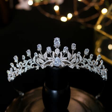 Fashionable Princess Zircon Tiaras Sweet 16 Girls Simple Wedding Hair