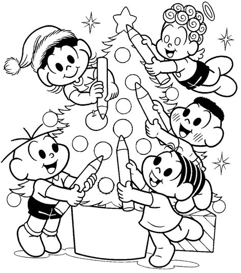 Desenho De Turma Da Monica árvore De Natal Para Colorir Tudodesenhos
