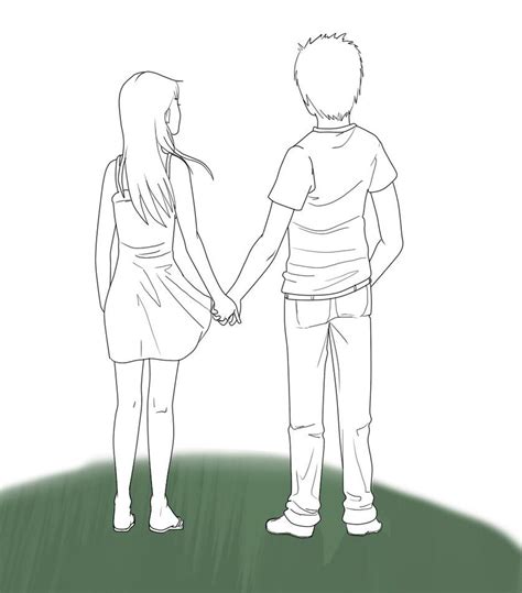 Howtodrawpeopleinlove How To Draw People Holding Hands Anime
