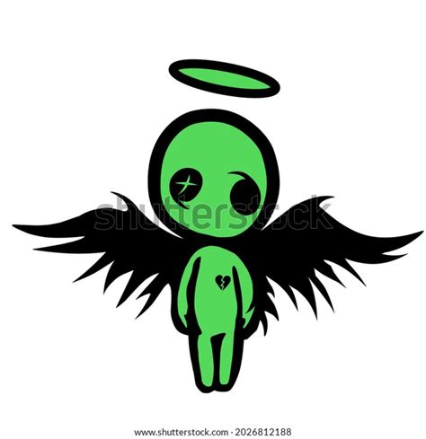 Gothic Angel Logo Design Silhouette Illustrations Stock Illustration