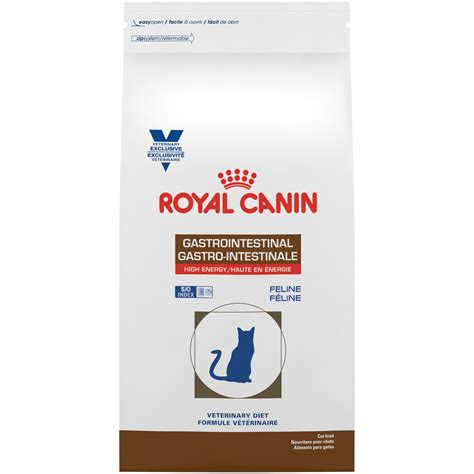 This palatable, digestible gi cat food supports digestive health with high fat and calorie content, so you can feed your cat small portions to support their sensitive stomach. Royal Canin Veterinary Diet Gastrointestinal High Energy ...