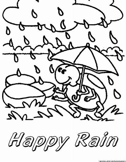 Rain Coloring Monsoon Colouring Kolorowanki Deszcz Dzieci