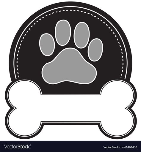 Dog Bone And Paw Vector Image On Vectorstock In 2020 Sewing Patterns
