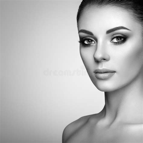 Beautiful Woman Face With Perfect Makeup Stock Image Image Of