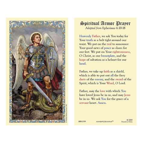 Saint Michael Laminated Holy Card Christian Brands Catholic