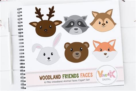 Forest Animals Faces Woodland Animals Clipart