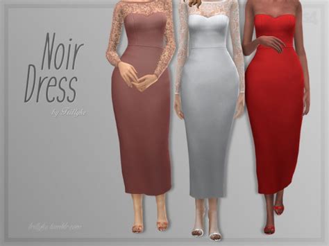 The Sims Resource Noir Dress By Trillyke Sims 4 Downloads