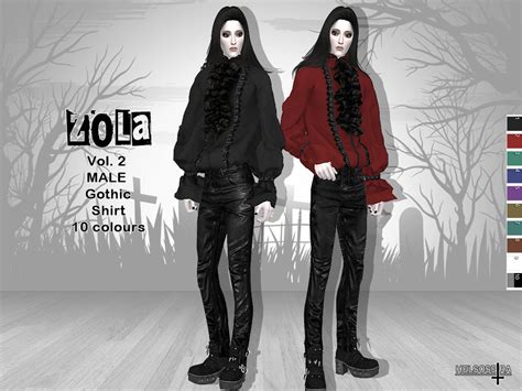 The Sims Resource Zola Vol2 Gothic Male Shirt