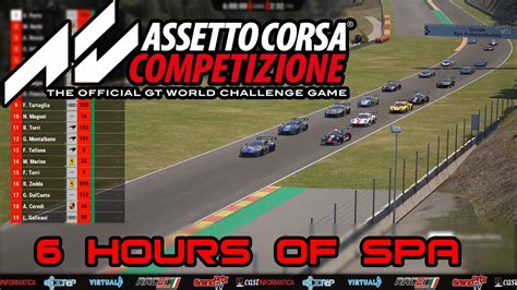 Assetto Corsa Competizione Endurance Series SPA 6h YouTube