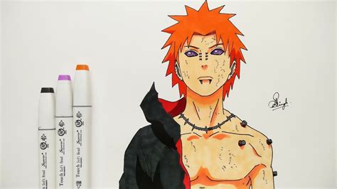 How To Draw Pain - Step By Step (Tutorial) - Naruto Shippuden - YouTube