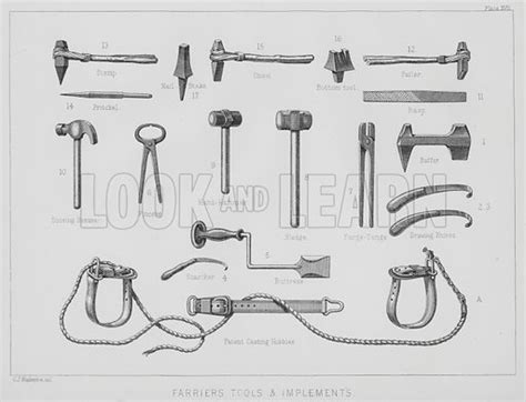 Farriers Tools And Implements Stock Image Look And Learn