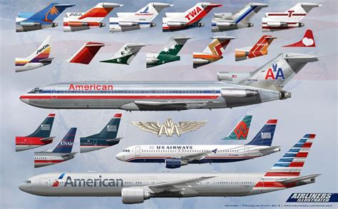 History Of American Airlines And Us Airways By Airlinersillustrated