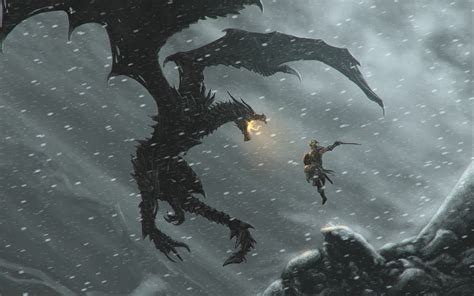 The Elder Scrolls V Skyrim Video Games Alduin Dragon Dovahkiin Dragonborn Wallpapers Hd