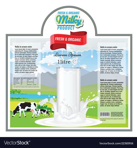 Label Design Template For Milk Or Diary Package Vector Image
