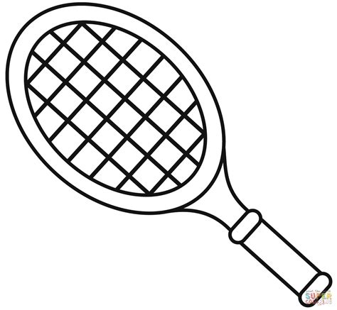 Dibujo De Raqueta De Tenis Para Colorear Dibujos Para Colorear