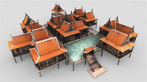 Traditional Thai House Download Free 3d Model By 7plus D2f4c7d