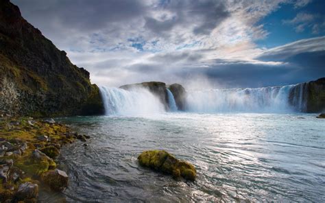 Waterfalls Nature Landscape Iceland Waterfall Hd Wallpaper