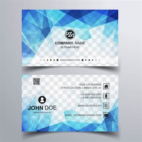 Free Vector Blue Polygonal Business Card