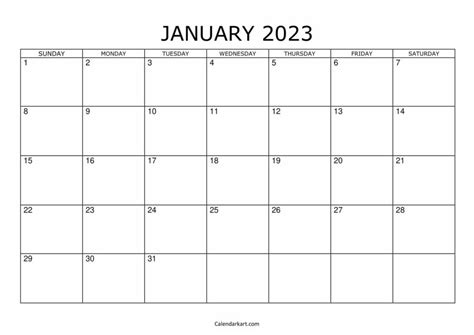 January 2023 Calendar Printable Templates Are Available For Free
