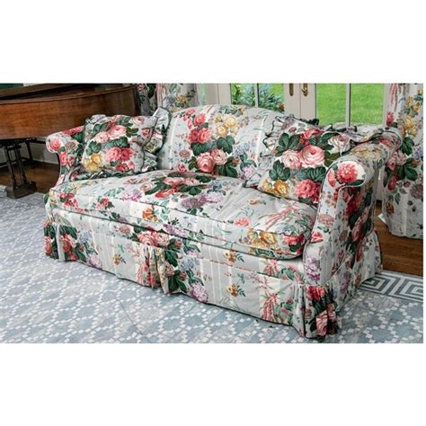 Vintage English Country Cabbage Rose Floral Chintz Sofa Chairish