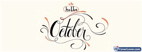 Hello October Handwriting Seasonal Facebook Cover