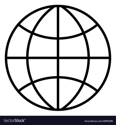 Globe Icon Flat Design Earth Symbol Royalty Free Vector