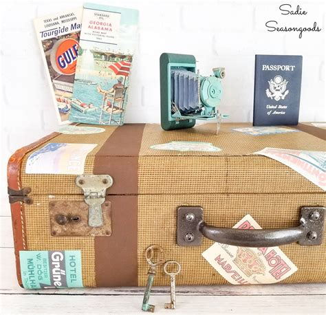 Vintage Luggage Decor With An Old Suitcase And Suitcase Handle Repair