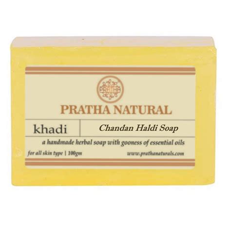 Pratha Naturals Solid Khadi Chandan Haldi Soap For Bathing Gm At