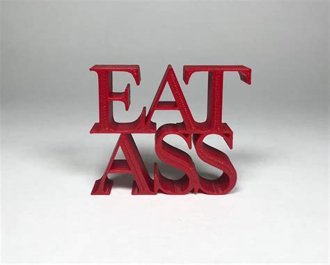 eat ass sign 3d printed ass 3d printed kuss words 3d etsy