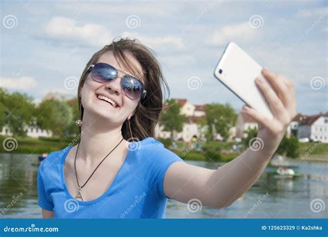 Beautiful Woman Instagram Woman Taking A Selfie With Smart Phone