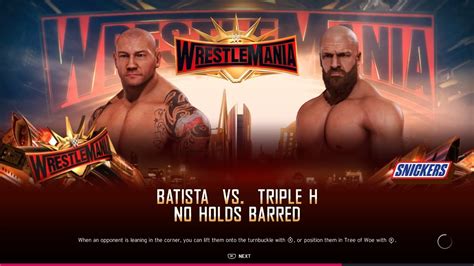 Triple H Vs Batista Wwe 2k20 Hd Youtube