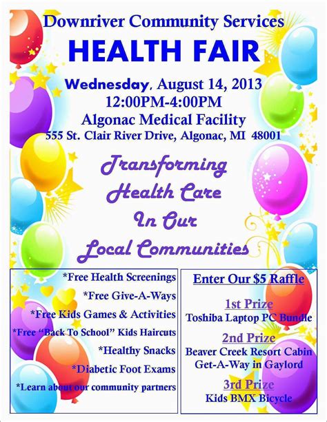 Health Fair Flyer Templates Free Cards Design Templates