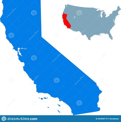 Map Of The California Stock Vector Illustration Of America 204696773