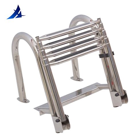 Deck And Cabin Hardware 4 Step Boat Ladder Stainless Steel Swim Upper