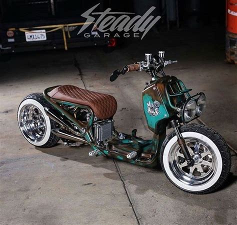 It's urban warrior look is awesome and timeless. Steady Garage built Honda Ruckus | Honda ruckus, Custom ...