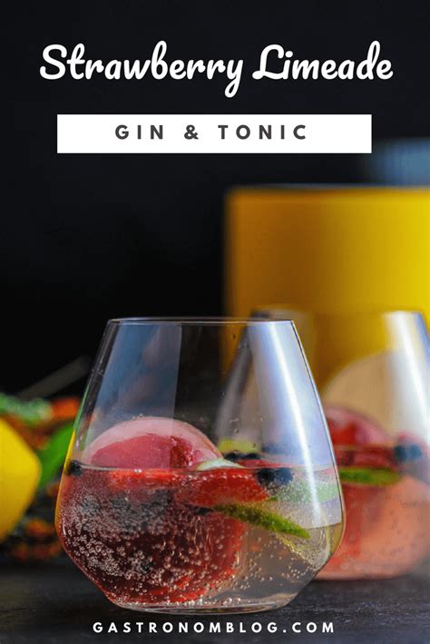 This classic features lime juice, gin and simple syrup, a textbook sour cocktail. Strawberry Limeade Gin and Tonic - gin, tonic water, lime ...