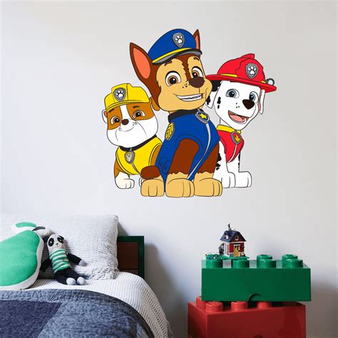Paw Patrol Marshall Rubble Chase Cartoon Character Graphic Decal