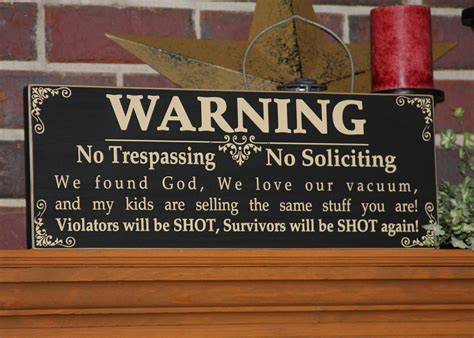 Warning Wooden Sign No Trespassing Sign Funny Warning Sign