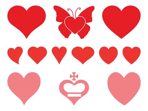 Romantic Hearts Set Vector Art And Graphics