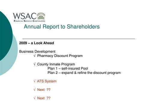 Ppt Annual Report To Shareholders Powerpoint Presentation Free