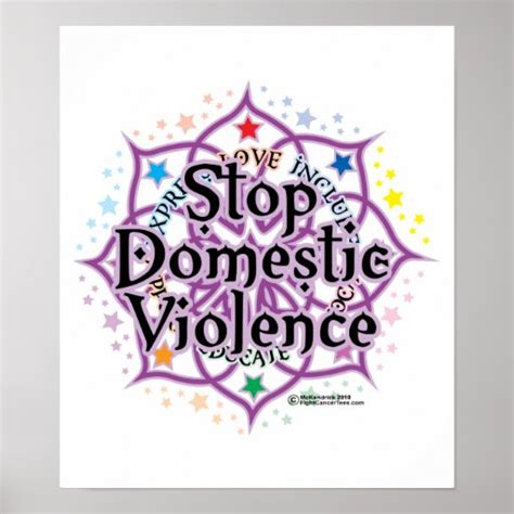 Stop Domestic Violence Lotus Posters