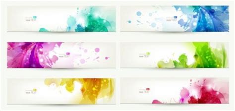 6 Paint Splash Abstract Vector Banners Set Welovesolo