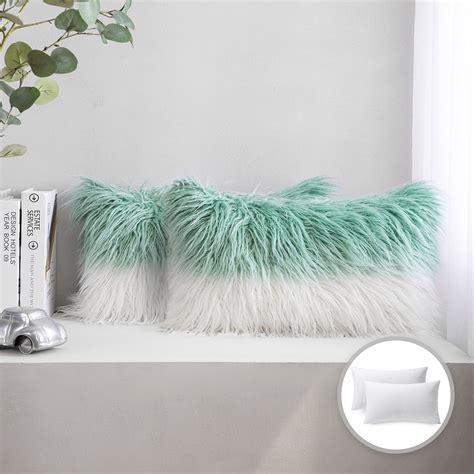 Luxury Mongolian Fluffy Faux Fur Series Square Decorative Throw Pillow
