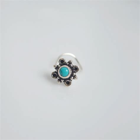Stone Silver Nose Pin Oxidized Silver Ring Nose Pin And Clip Folkways