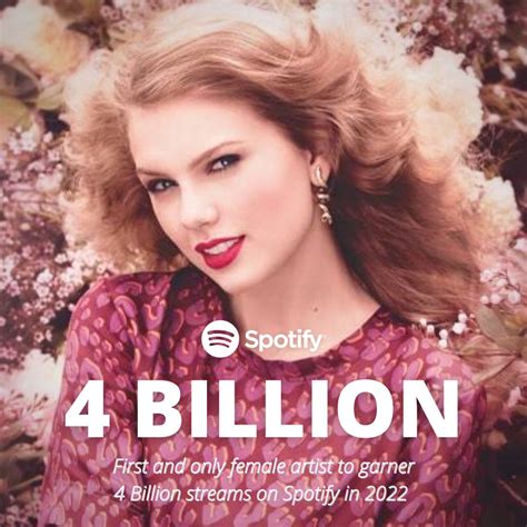 Taylor Swift Updates🎓 On Twitter 🎧 Taylorswift13 Has Earned 4 Billion Streams On Spotify