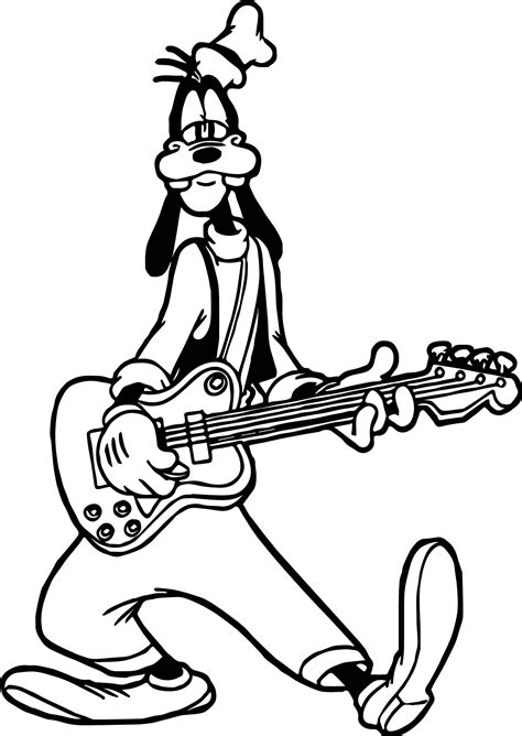 Cool Goofy Playing The Guitar Coloring Page Coloring Pages For Boys