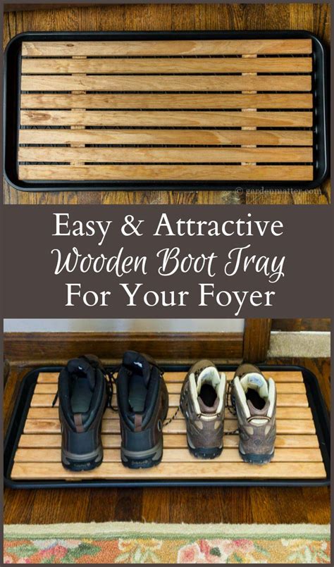 Tired of puddles all over your floors? DIY Attractive Wooden Boot Tray For Your Foyer or Any Entrance | Boot tray, Home diy, Diy