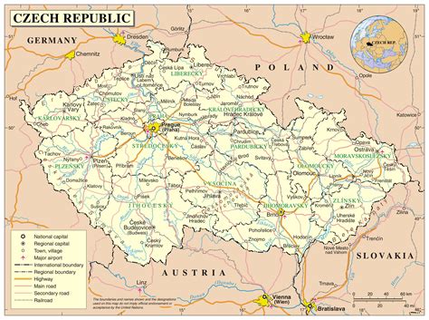 Czechia Map Map Of Czechia Eastern Europe Europe
